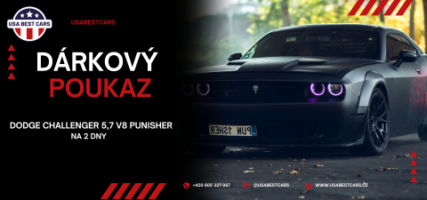 DÁRKOVÝ POUKAZ DODGE CHALLENGER 5,7 V8 PUNISHER NA 2 DNY